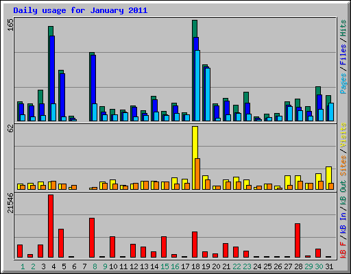 Daily usage for January 2011