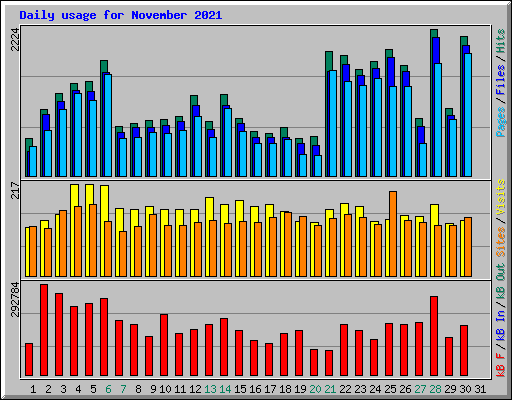 Daily usage for November 2021