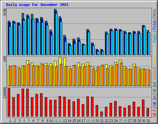 Daily usage for December 2021