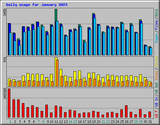 Daily usage for January 2023