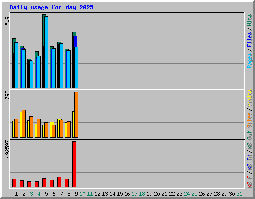 Daily usage for May 2025