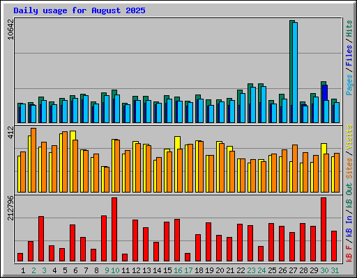 Daily usage for August 2025