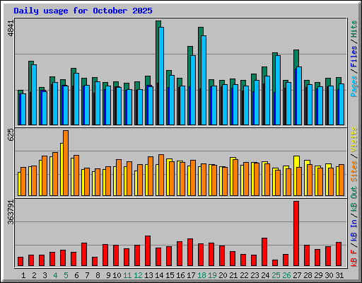 Daily usage for October 2025