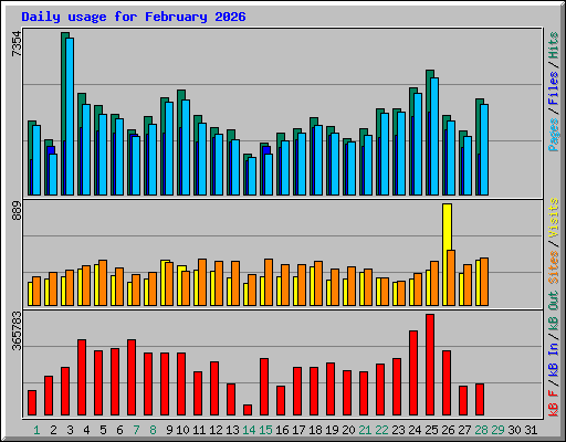 Daily usage for February 2026