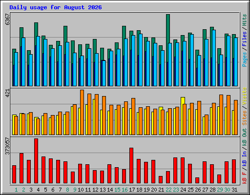 Daily usage for August 2026