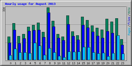 Hourly usage for August 2013