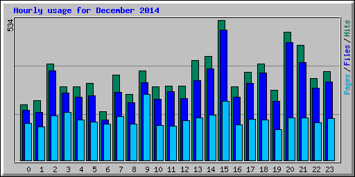 Hourly usage for December 2014