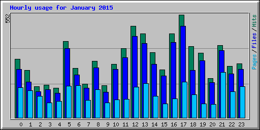 Hourly usage for January 2015