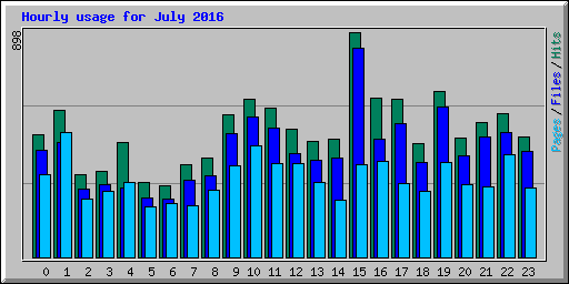 Hourly usage for July 2016