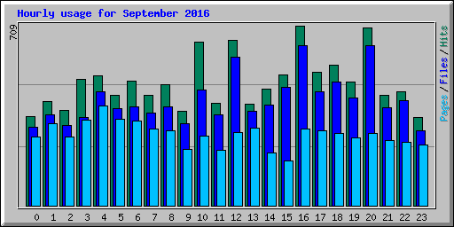 Hourly usage for September 2016