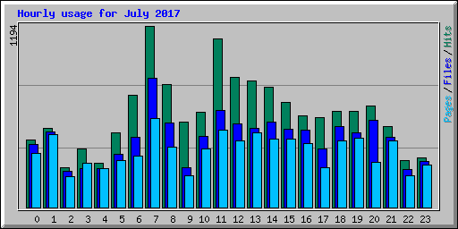 Hourly usage for July 2017