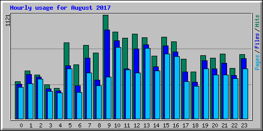 Hourly usage for August 2017