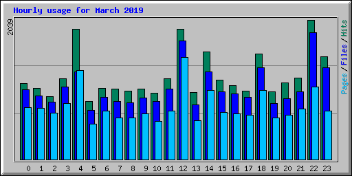 Hourly usage for March 2019