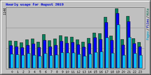 Hourly usage for August 2019