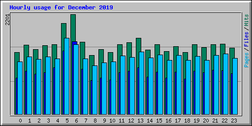 Hourly usage for December 2019