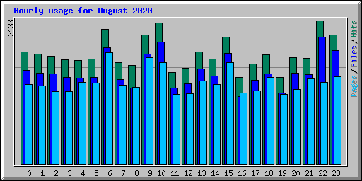 Hourly usage for August 2020