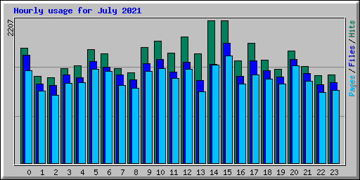 Hourly usage for July 2021