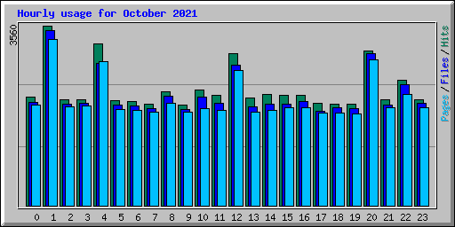 Hourly usage for October 2021