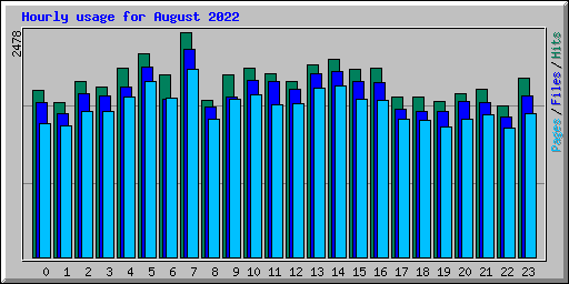 Hourly usage for August 2022