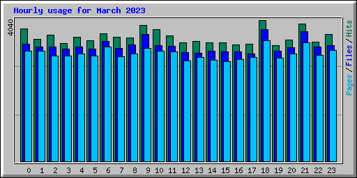 Hourly usage for March 2023