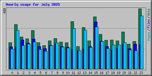 Hourly usage for July 2025