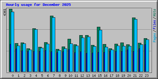 Hourly usage for December 2025